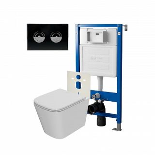 Комплект унитаза с инсталляцией Point Элемент PN48200BC с сиденьем Микролифт